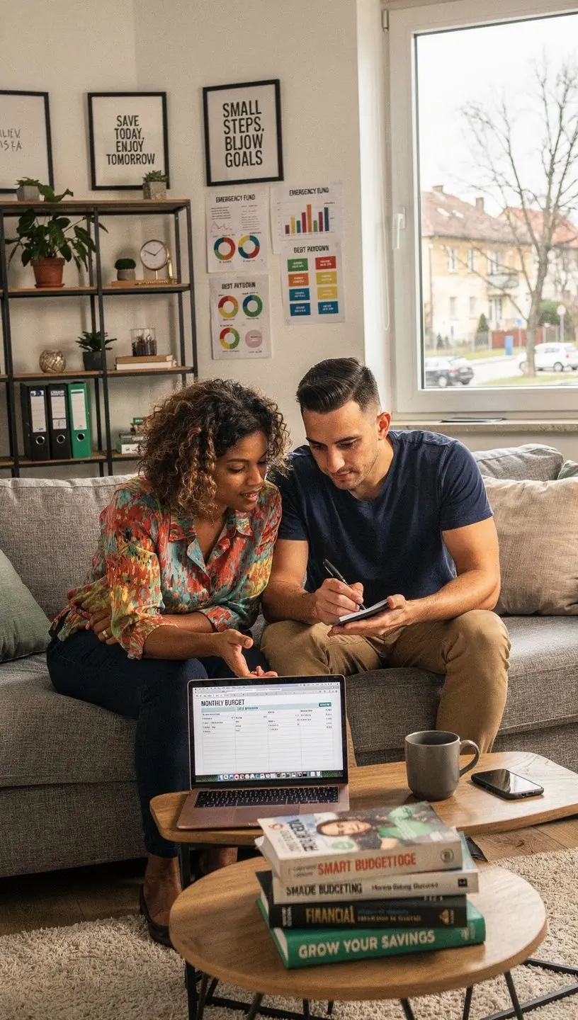 Grafikonok és pénzügyi diagramok egy laptop képernyőjén, amelyek a megtakarítási célokat ábrázolják.